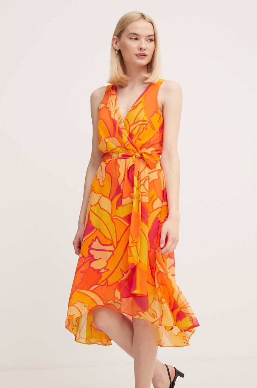 Joseph Ribkoff rochie culoarea portocaliu, mini, evazati, 242015