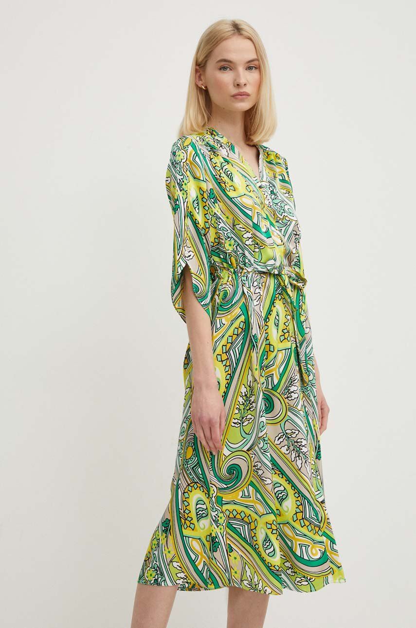 Joseph Ribkoff rochie culoarea verde, midi, evazată, 242208