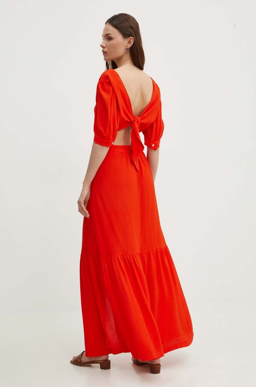 La Petite Française rochie RETARD culoarea rosu, maxi, evazată