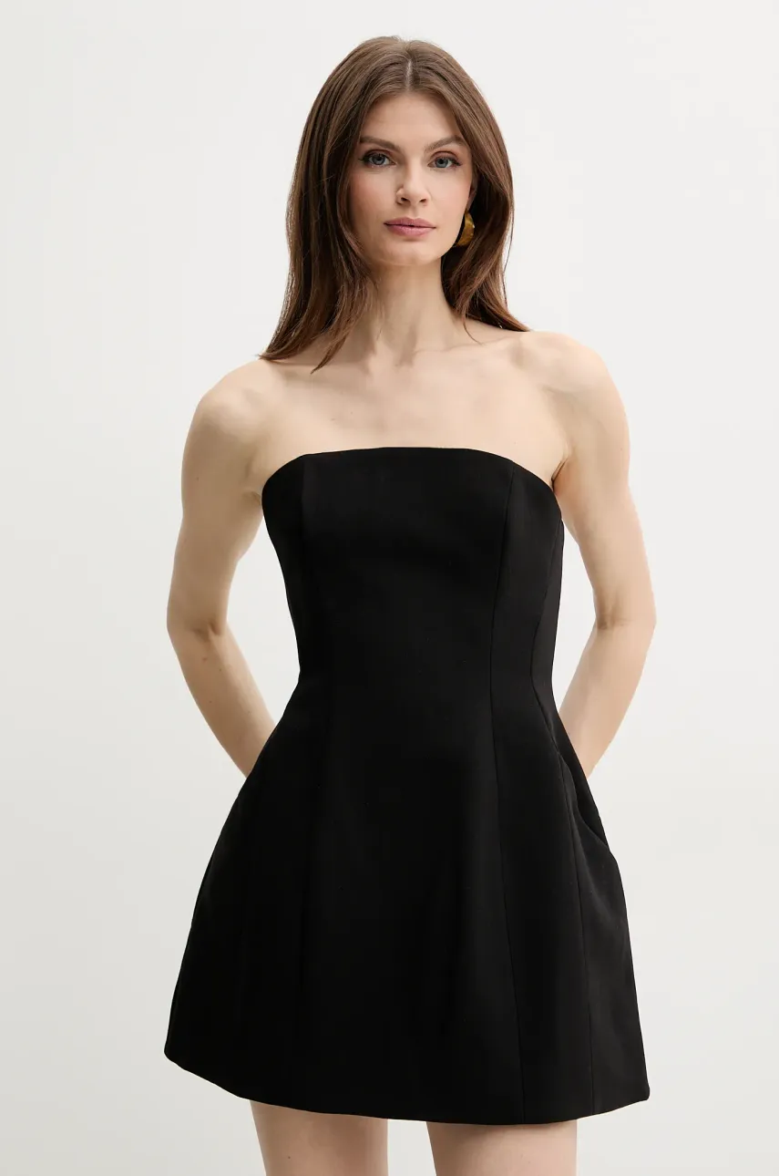 Bardot rochie KAROLINE culoarea negru, mini, mulata, 59333DB