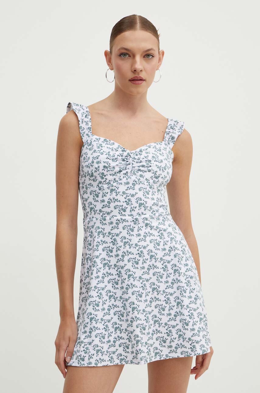 Hollister Co. rochie culoarea alb, mini, evazati, KI359-4173