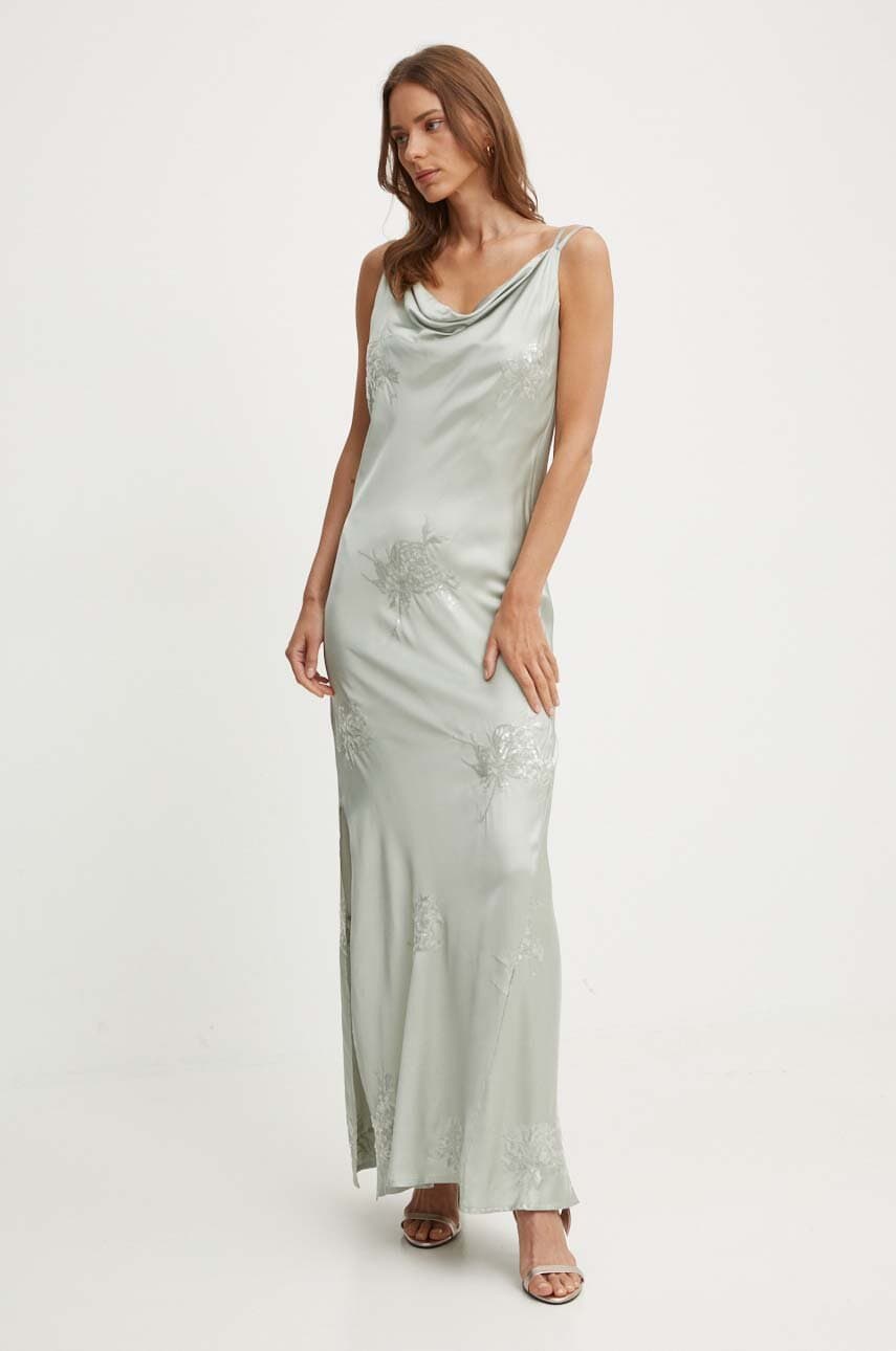 Sandro Ferrone rochie culoarea verde, maxi, evazată, SFS150XBDTEA