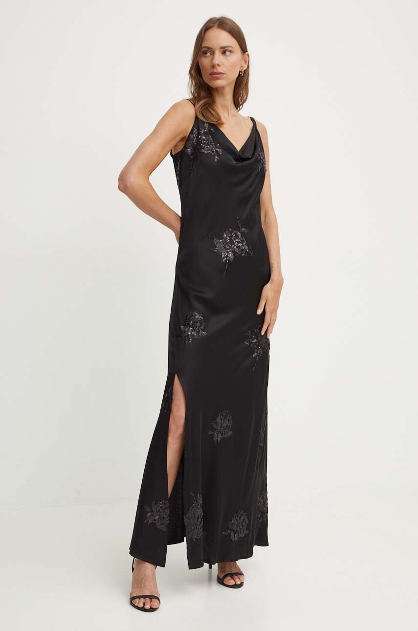 Sandro Ferrone rochie culoarea negru, maxi, evazati, SFS150XBDTEA