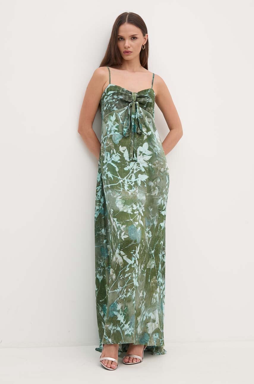 Sandro Ferrone rochie culoarea verde, maxi, evazati, SFS32XBDMAIS Sandro Ferrone rochie culoarea verde, maxi, evazati, SFS32XBDMAIS
