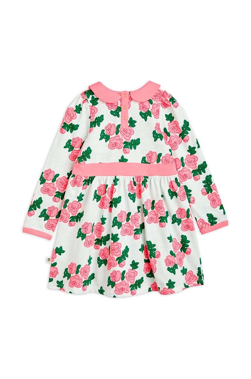 Хлопковое детское платье Mini Rodini цвет розовый mini расклешённая Хлопковое детское платье Mini Rodini цвет розовый mini расклешённая