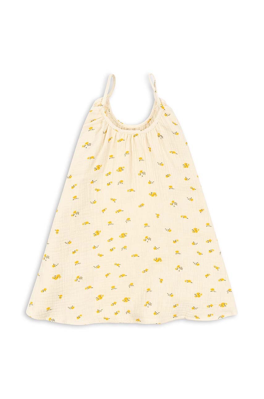 Хлопковое детское платье Konges Sløjd цвет бежевый mini расклешённая