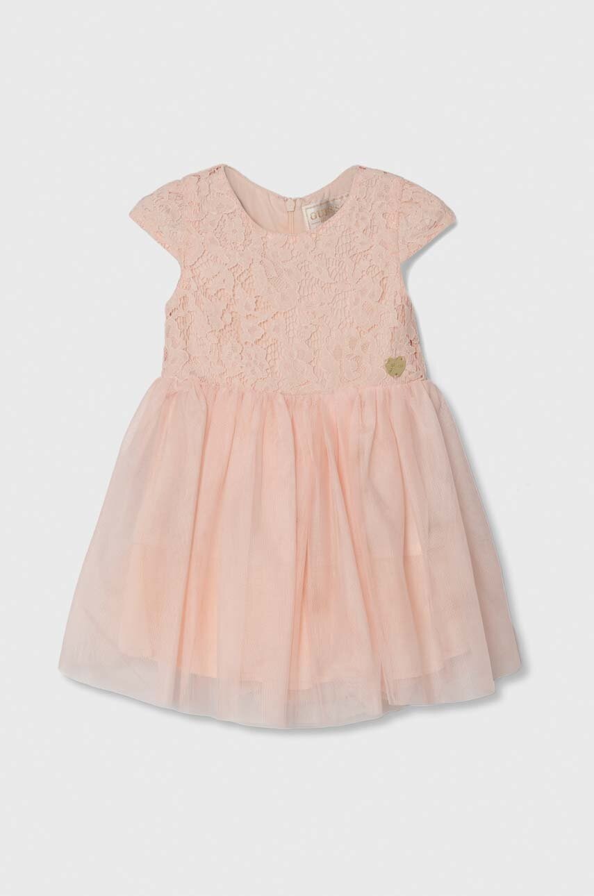 Сукня для немовлят Guess колір помаранчевий mini розкльошена