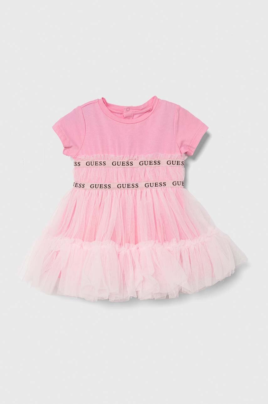 Платье для младенцев Guess цвет розовый mini расклешённая