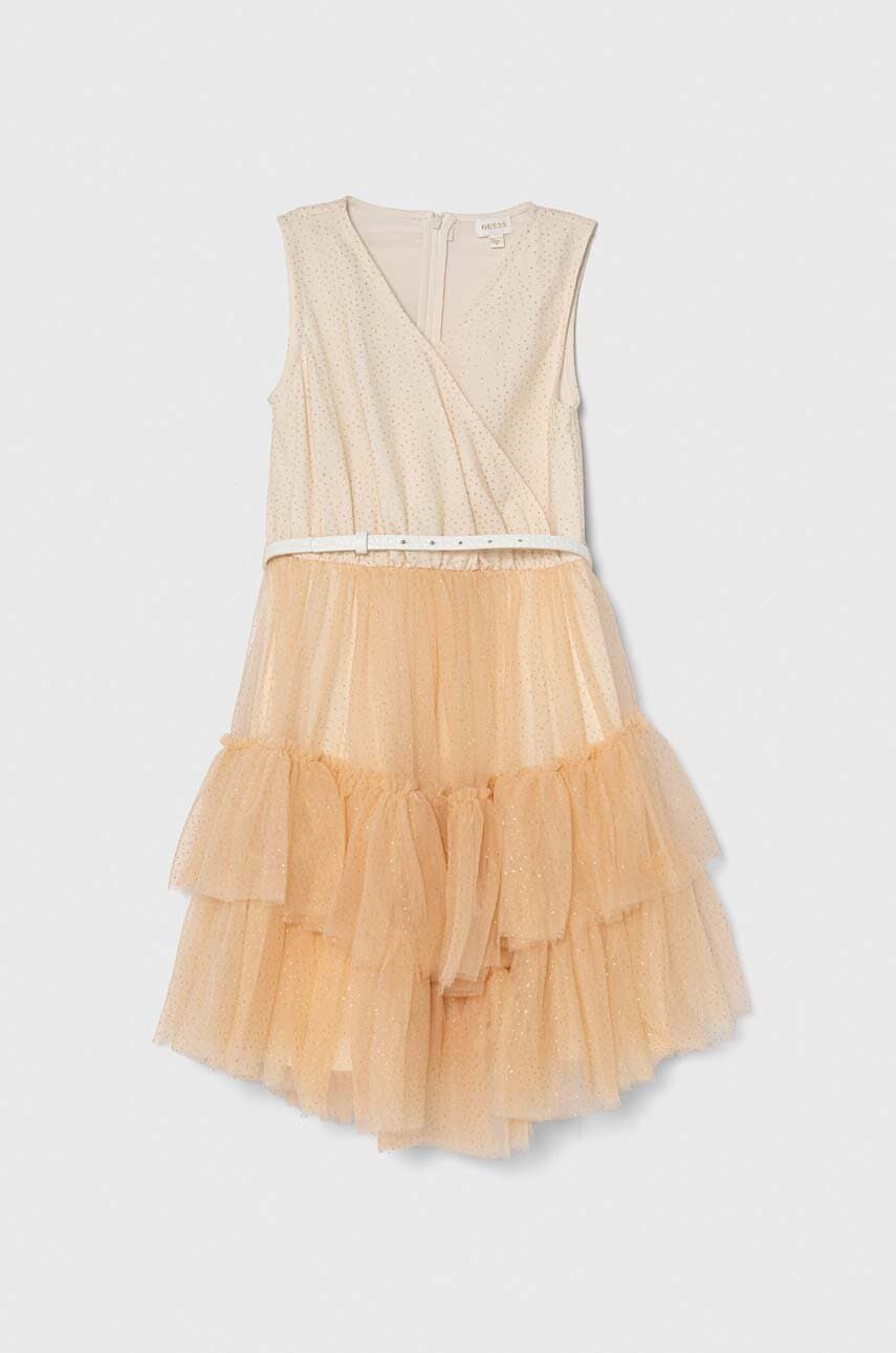 Детское платье Guess цвет бежевый mini расклешённая в Сумах Детское платье Guess цвет бежевый mini расклешённая в Сумах