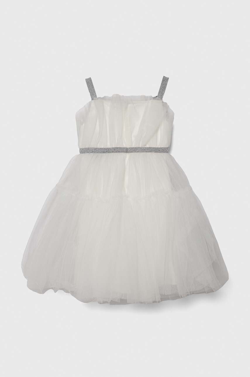 Дитяча сукня Guess колір білий midi розкльошена