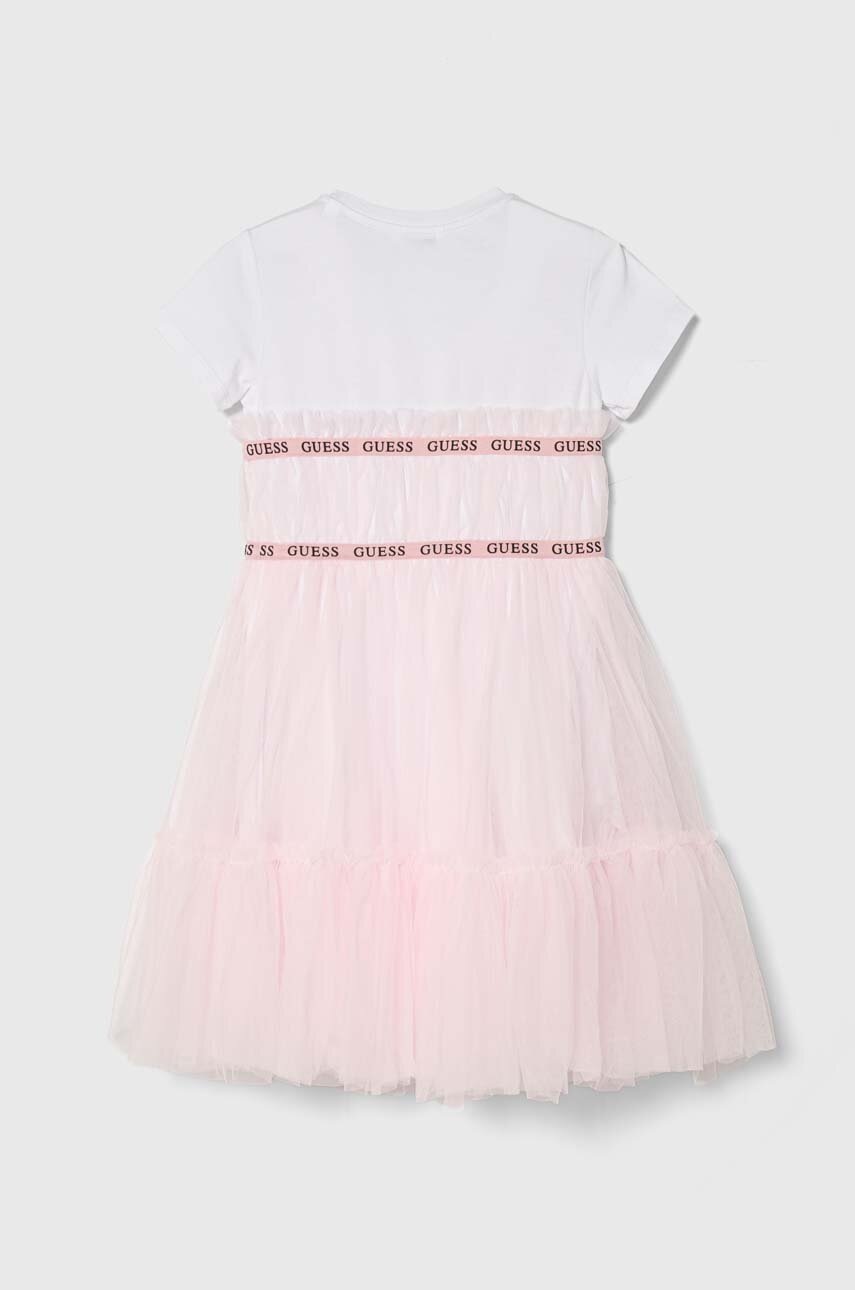 Детское платье Guess цвет розовый mini расклешённая