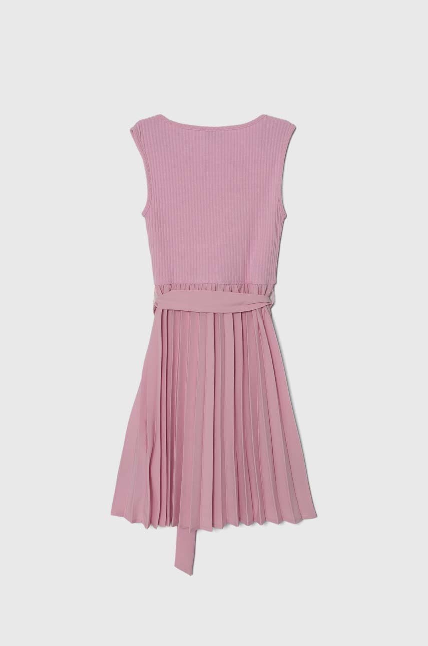 Детское платье Guess цвет розовый midi расклешённая Детское платье Guess цвет розовый midi расклешённая