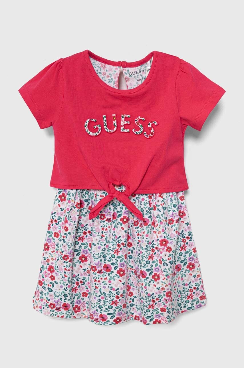 Детское платье Guess цвет розовый mini расклешённая Детское платье Guess цвет розовый mini расклешённая
