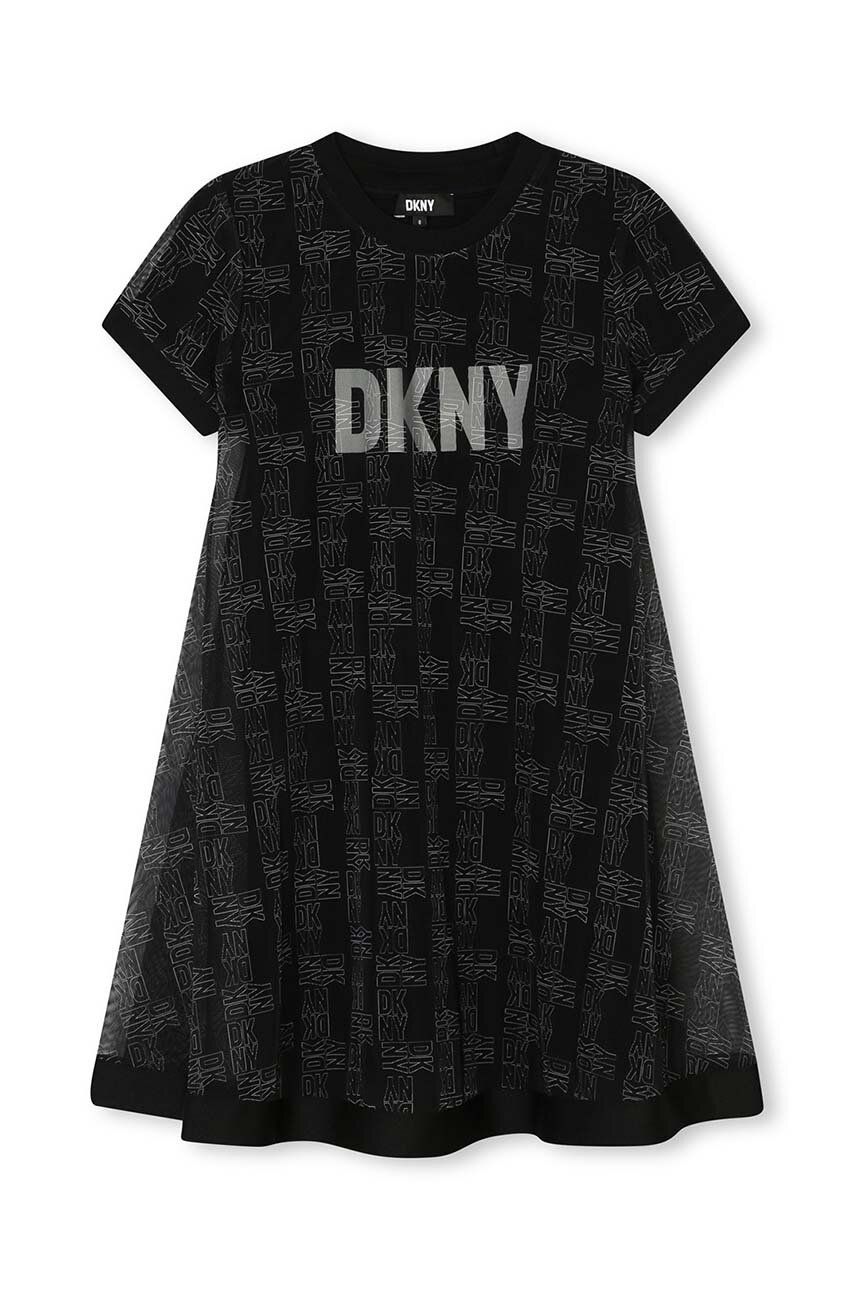 Детское платье Dkny цвет чёрный mini расклешённая
