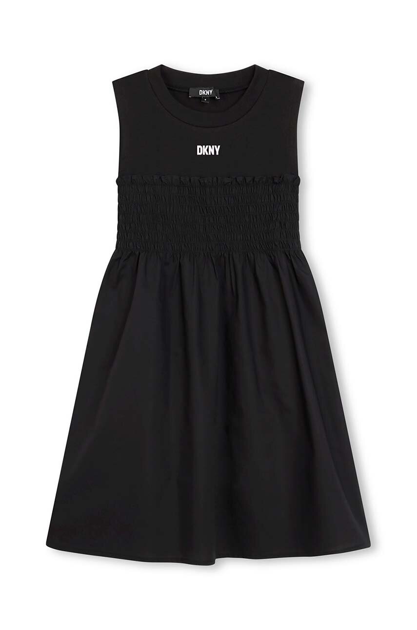 Dkny rochie fete culoarea negru, midi, evazati