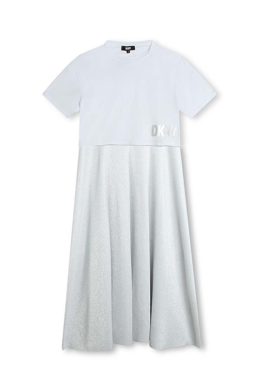 Дитяча сукня Dkny колір сірий midi розкльошена