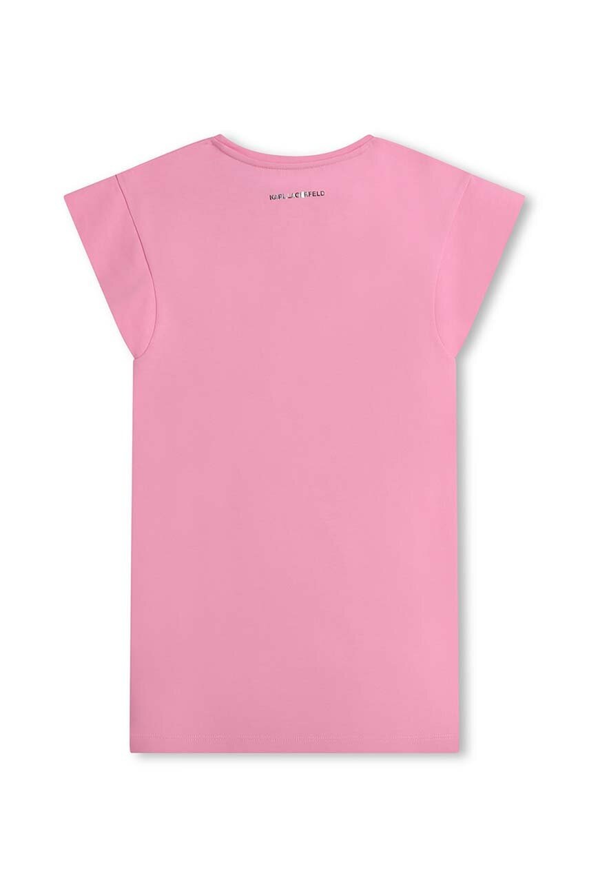 Бавовняна сукня Karl Lagerfeld колір рожевий mini пряма