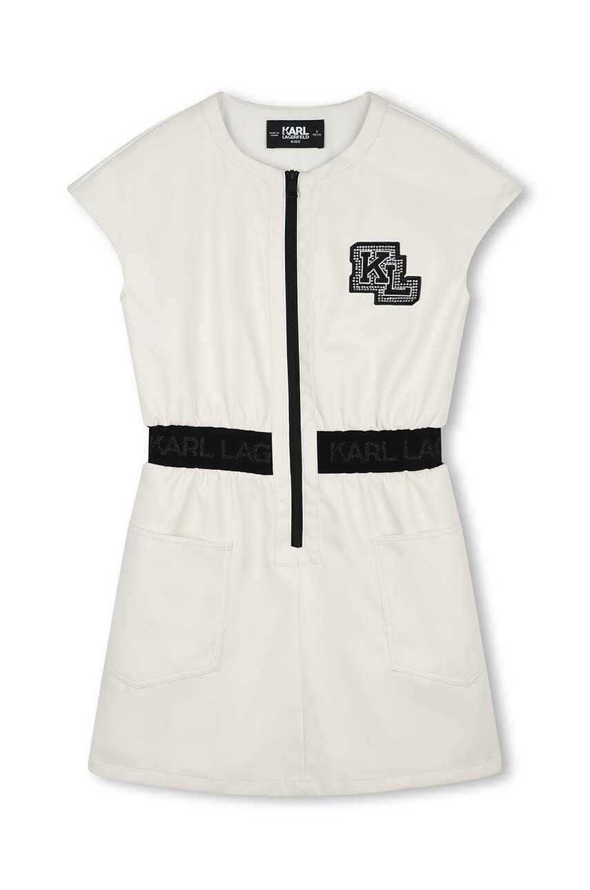 Karl Lagerfeld rochie fete culoarea bej, mini, drept