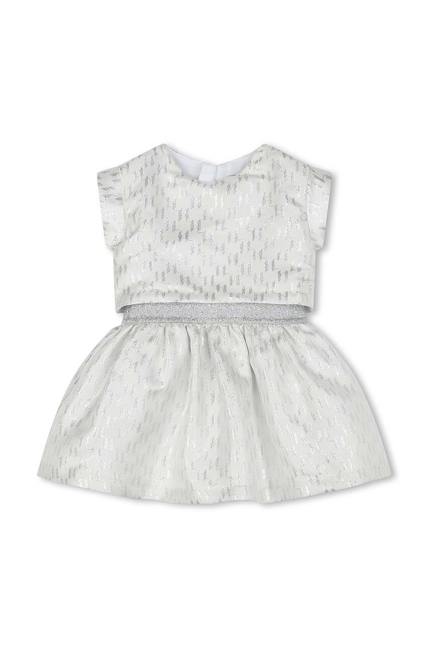 Karl Lagerfeld rochie bebe culoarea alb, mini, evazati