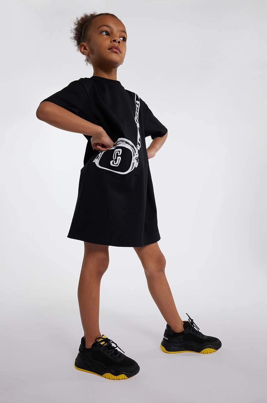 Marc Jacobs rochie din bumbac pentru copii culoarea negru, mini, drept