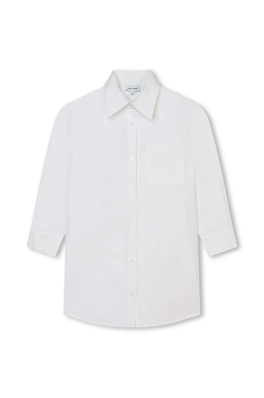 Хлопковое детское платье Marc Jacobs цвет белый mini oversize