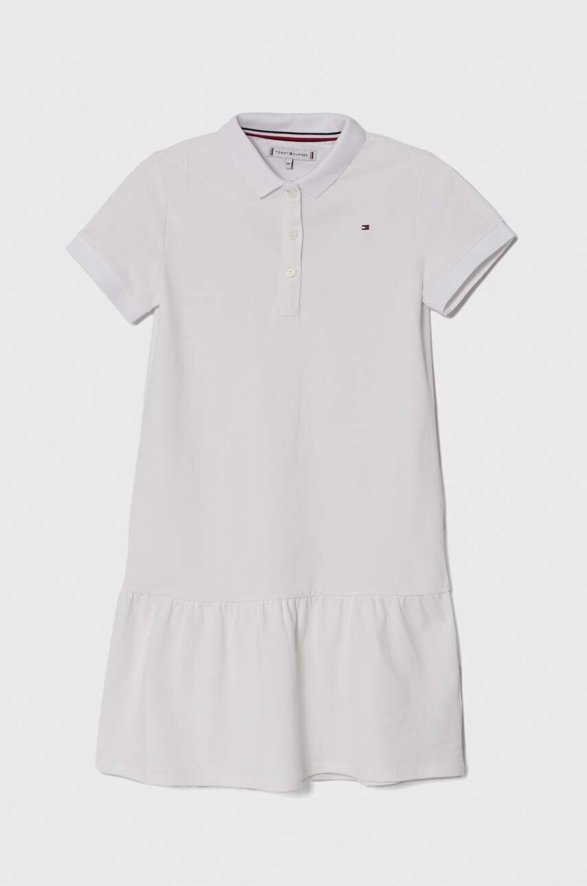 

Детска рокля Tommy Hilfiger в бяло къса разкроена, Бял