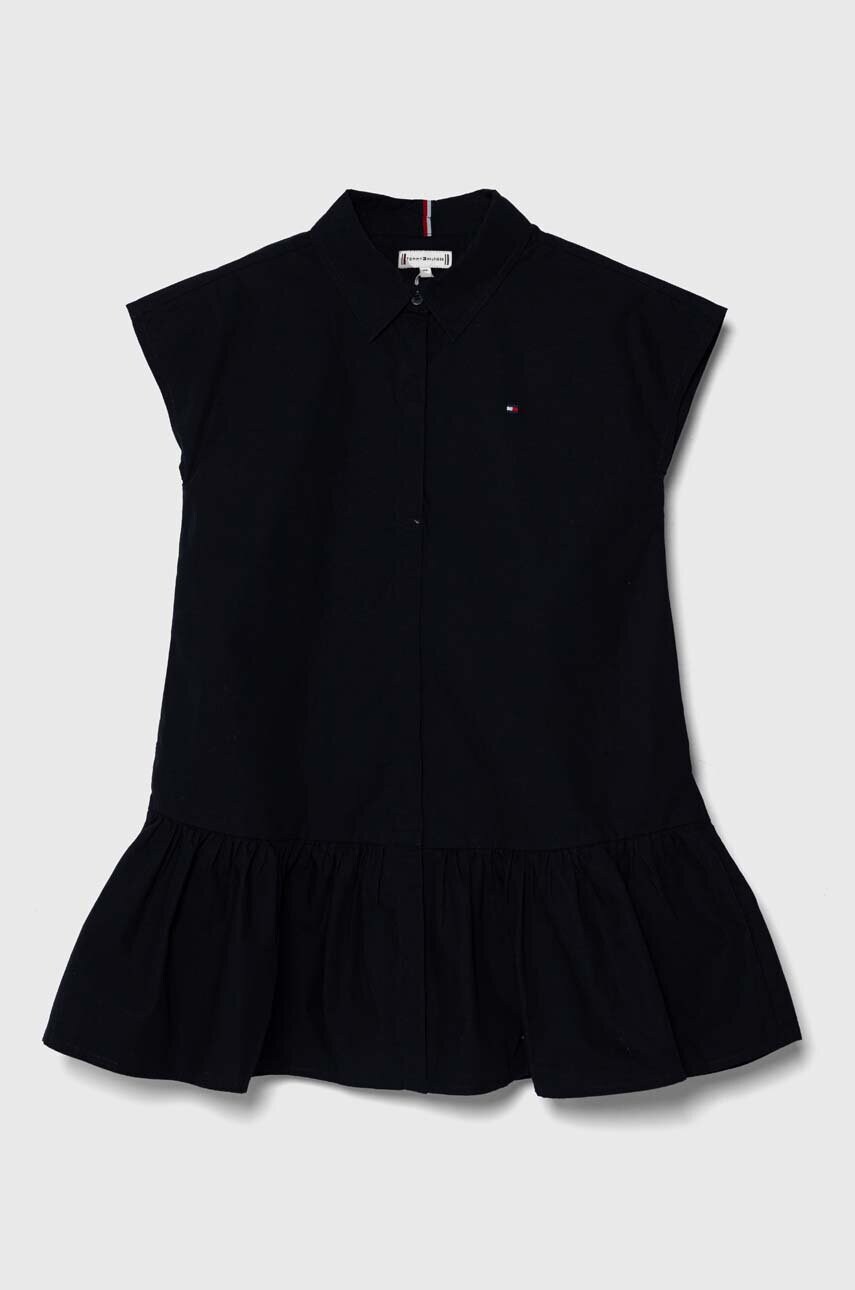 

Хлопковое детское платье Tommy Hilfiger цвет синий mini прямая