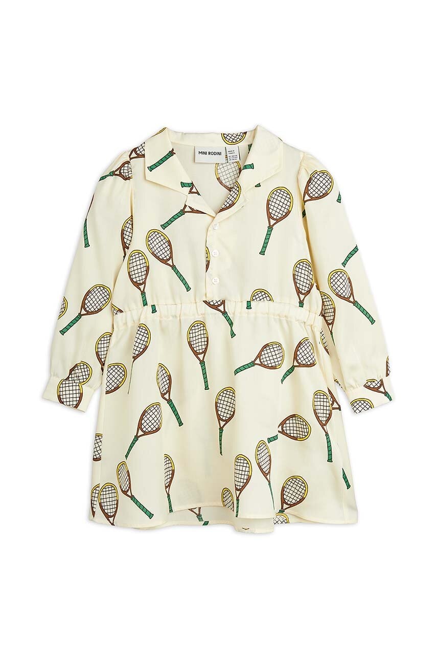 Детское платье Mini Rodini цвет белый mini расклешённая Детское платье Mini Rodini цвет белый mini расклешённая