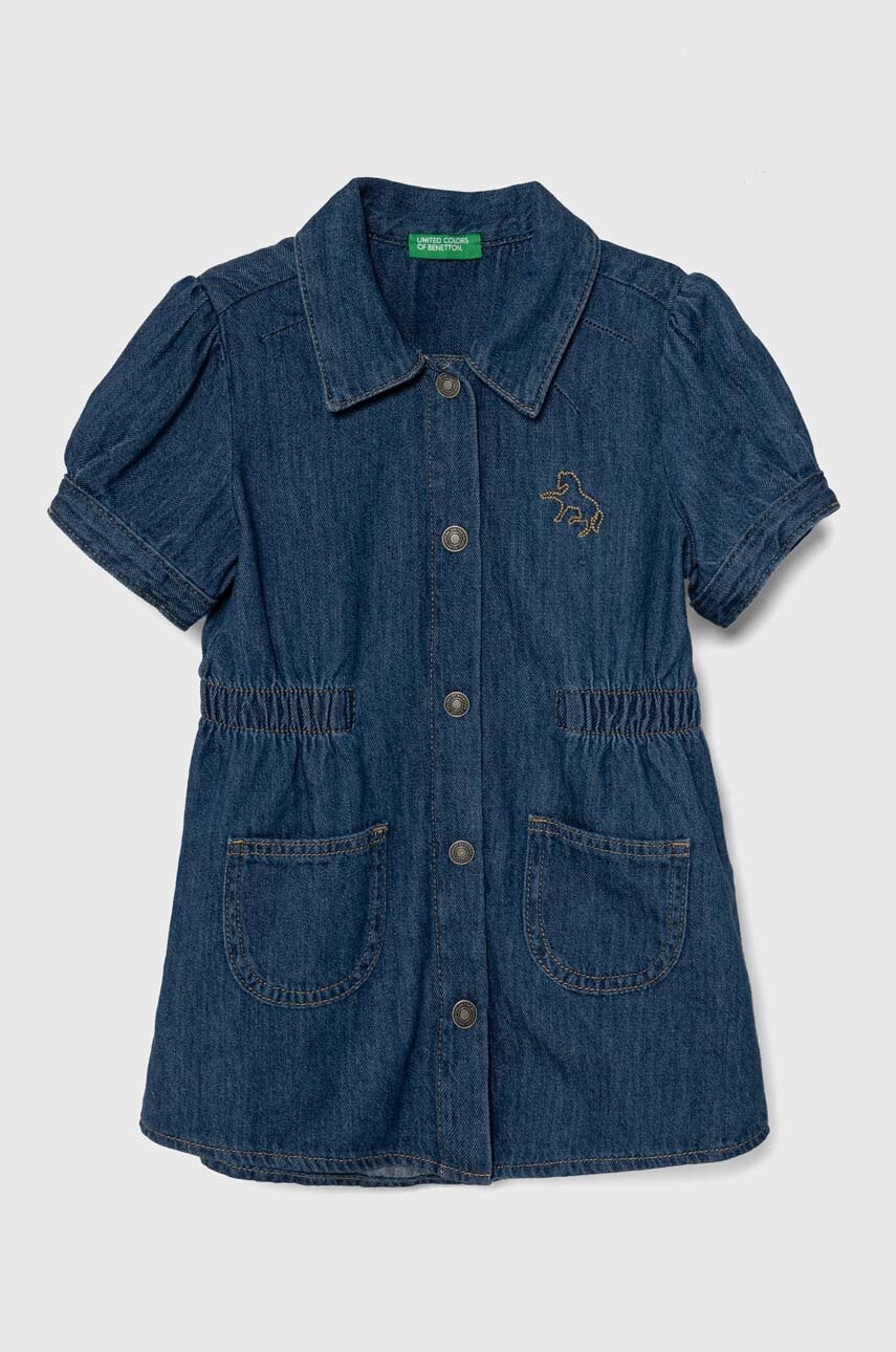 United Colors of Benetton rochie din denim pentru copii