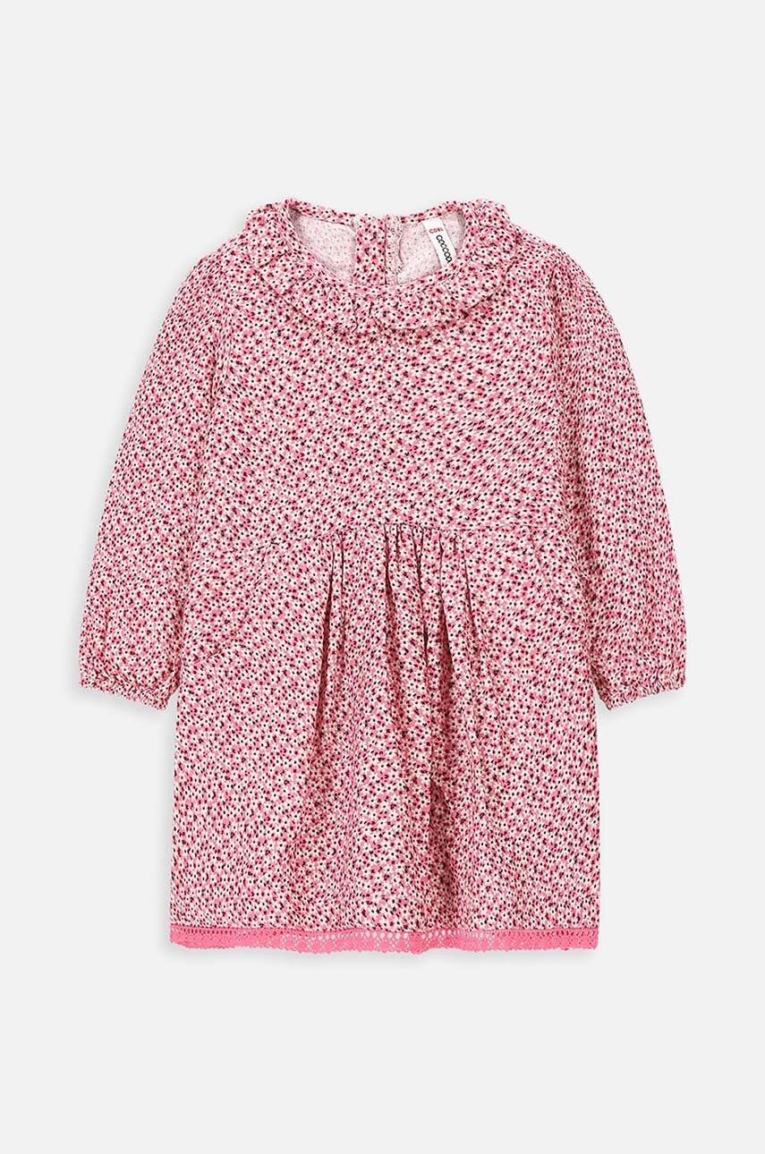 Coccodrillo rochie fete culoarea roz, mini, evazată