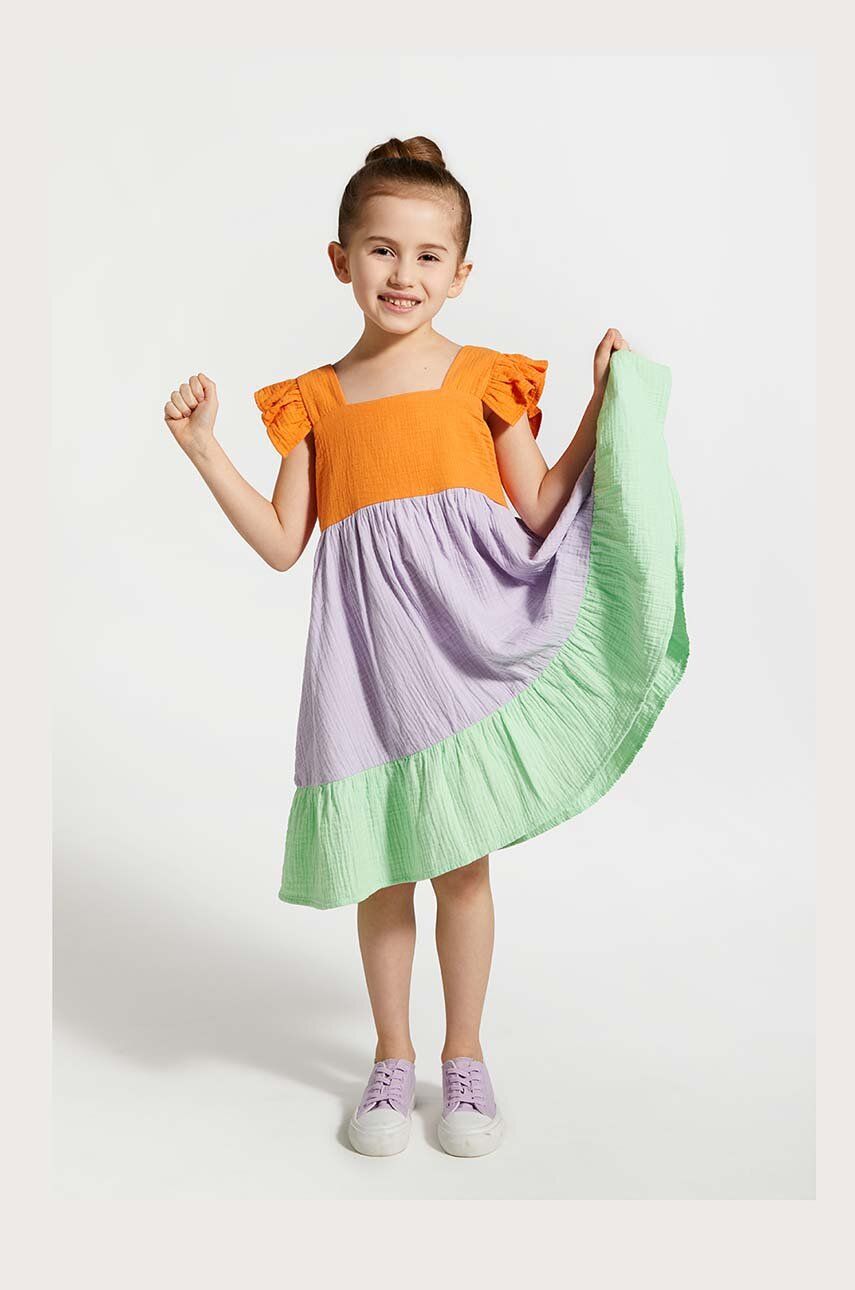 Levně Dětské bavlněné šaty Coccodrillo mini