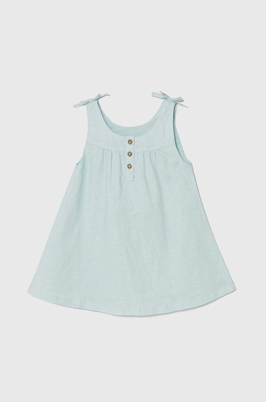 Детское льняное платье United Colors of Benetton mini расклешённая Детское льняное платье United Colors of Benetton mini расклешённая