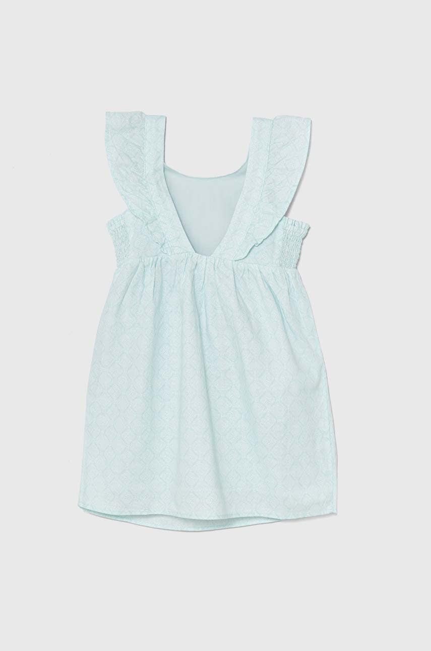 Детское льняное платье United Colors of Benetton цвет бирюзовый mini расклешённая в Сумах Детское льняное платье United Colors of Benetton цвет бирюзовый mini расклешённая в Сумах