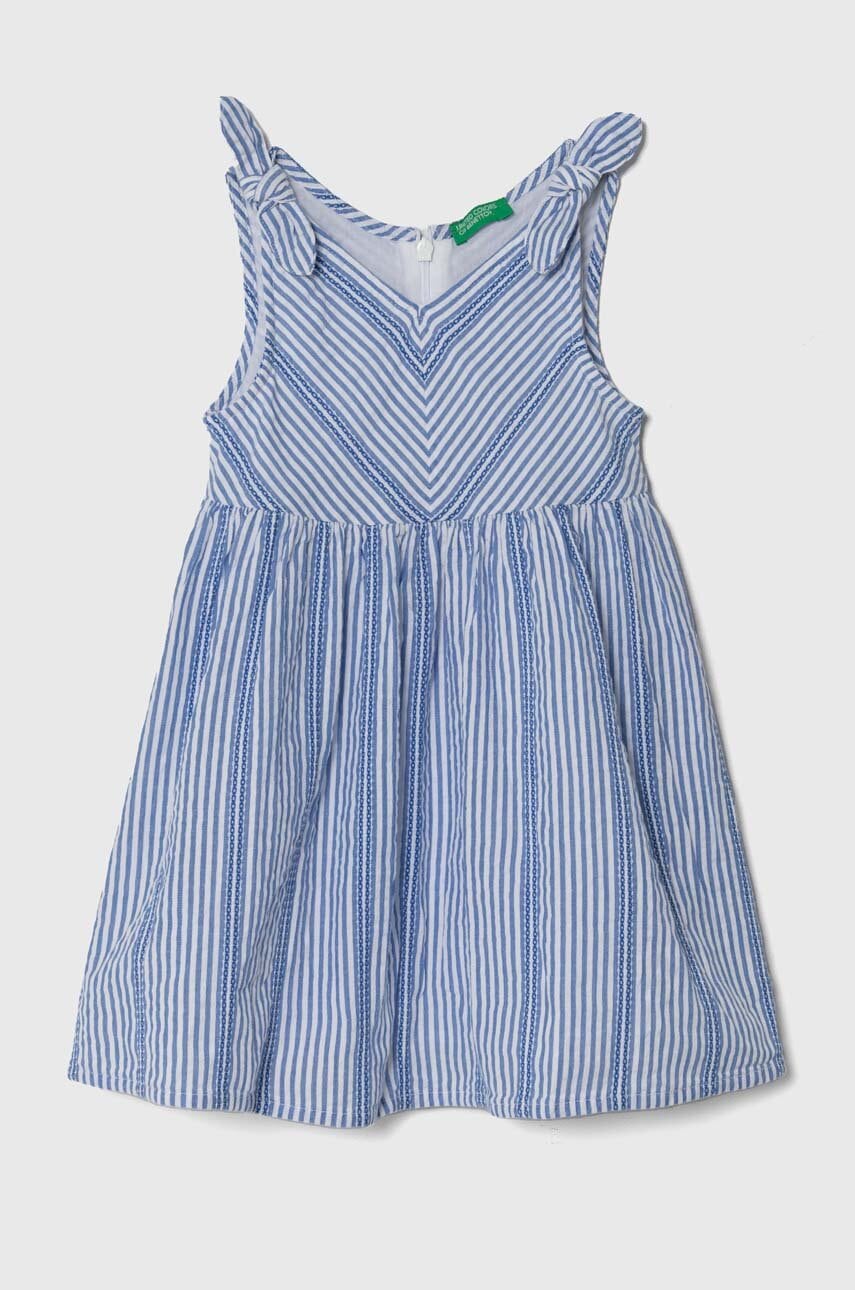 United Colors of Benetton rochie din bumbac pentru copii midi, evazată