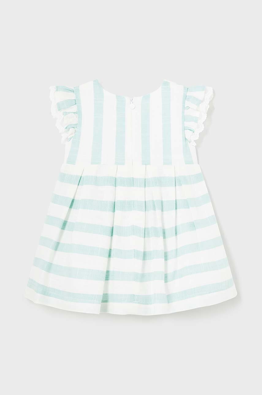Детское платье с примесью льна Mayoral цвет бирюзовый mini расклешённая