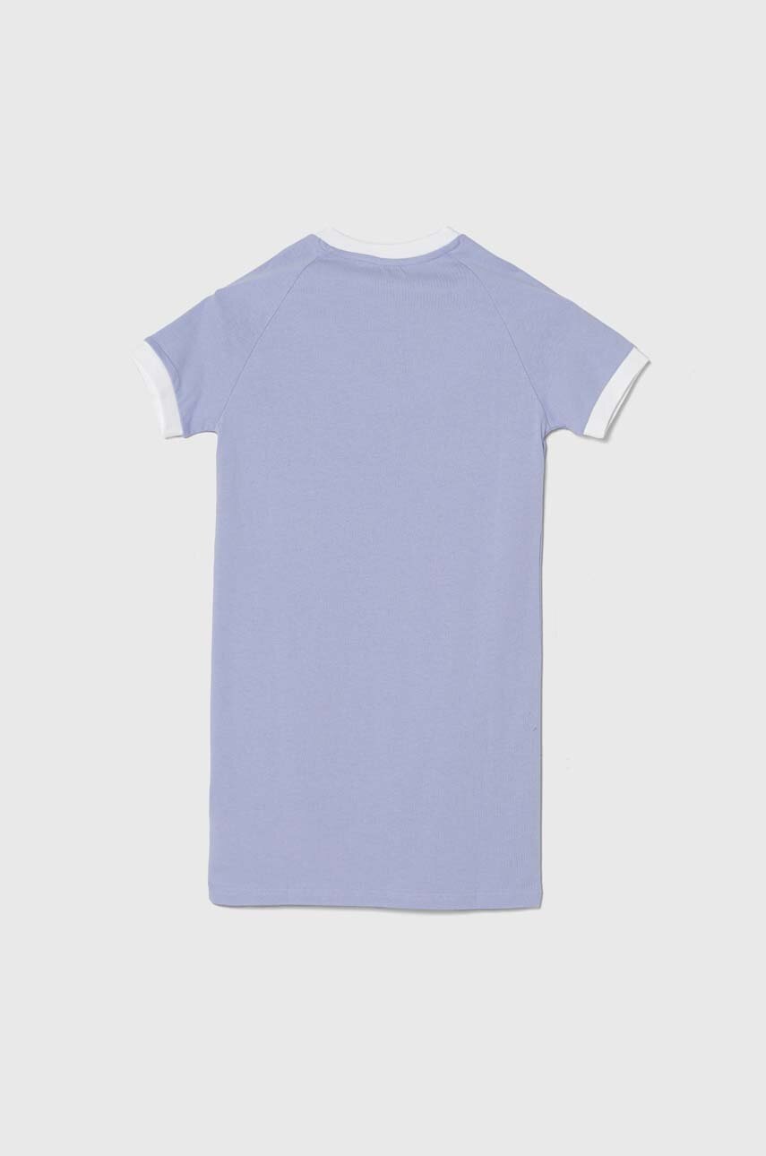 Хлопковое детское платье adidas Originals цвет фиолетовый mini прямая Хлопковое детское платье adidas Originals цвет фиолетовый mini прямая