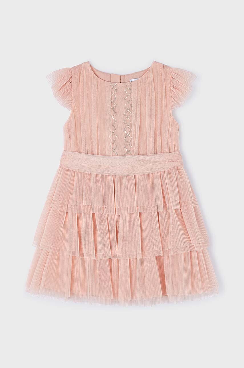 Дитяча сукня Mayoral колір бежевий mini розкльошена