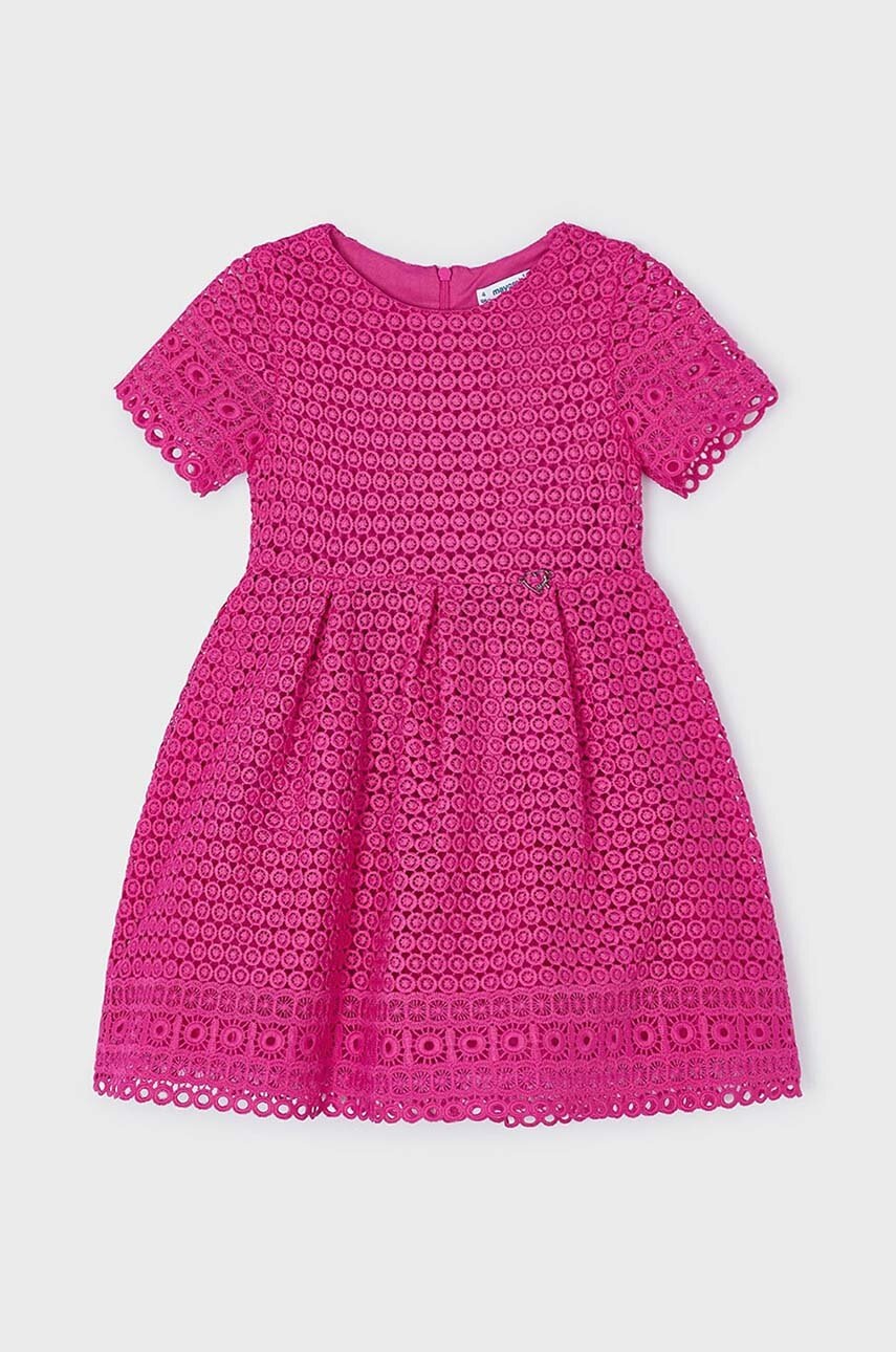 Детское платье Mayoral цвет розовый mini расклешённая