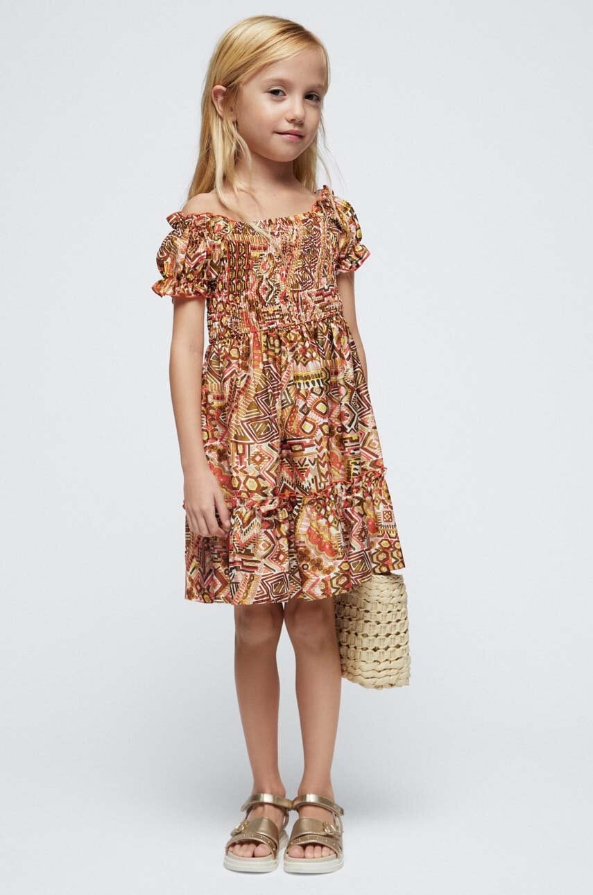 Mayoral rochie din bumbac pentru copii culoarea rosu, mini, evazată