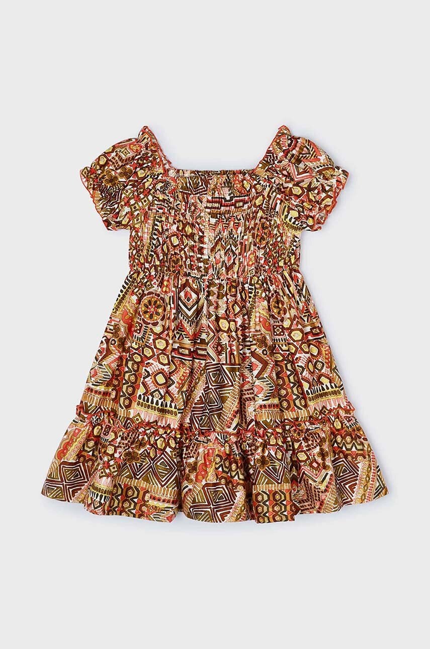 Хлопковое детское платье Mayoral цвет красный mini расклешённая