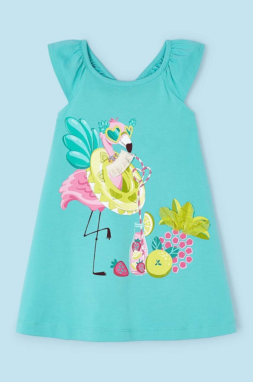 Детское платье Mayoral цвет зелёный mini расклешённая