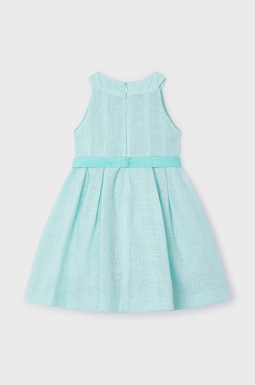 Детское платье Mayoral цвет бирюзовый mini расклешённая