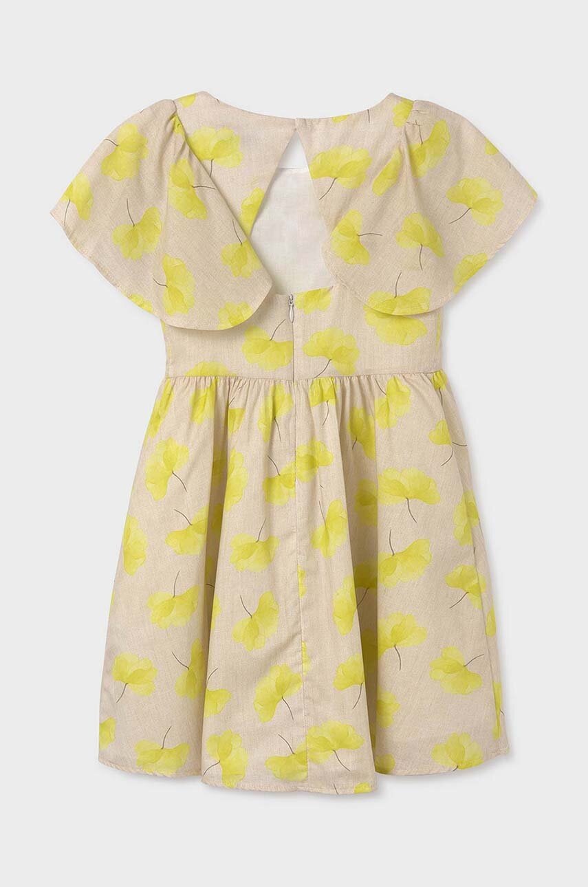 Дитяча бавовняна сукня Mayoral колір жовтий mini розкльошена