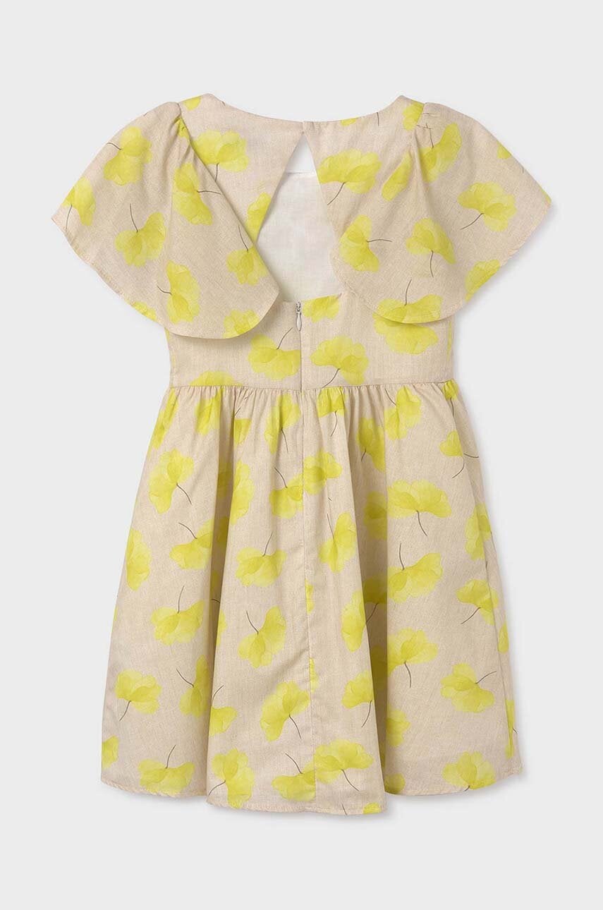 Дитяча бавовняна сукня Mayoral колір жовтий mini розкльошена в Полтаві Дитяча бавовняна сукня Mayoral колір жовтий mini розкльошена в Полтаві