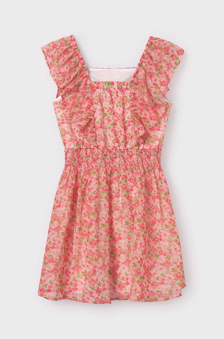 Детское платье Mayoral цвет розовый mini расклешённая Детское платье Mayoral цвет розовый mini расклешённая