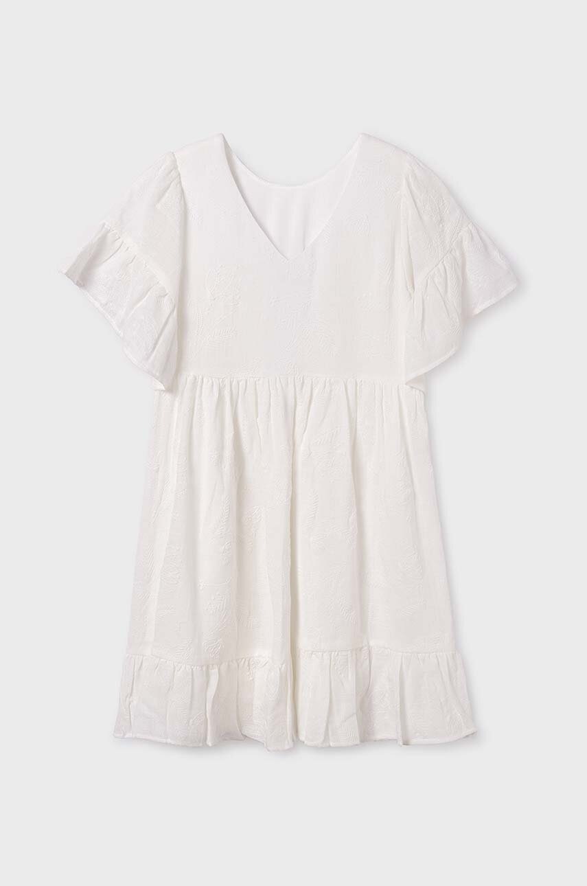 Детское платье Mayoral цвет бежевый mini расклешённая