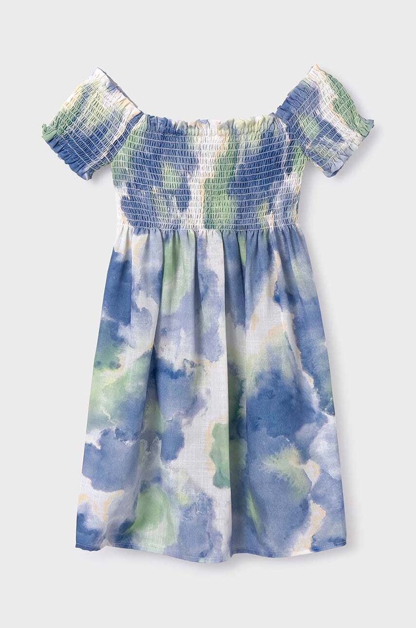 Детское платье Mayoral цвет зелёный mini расклешённая Детское платье Mayoral цвет зелёный mini расклешённая