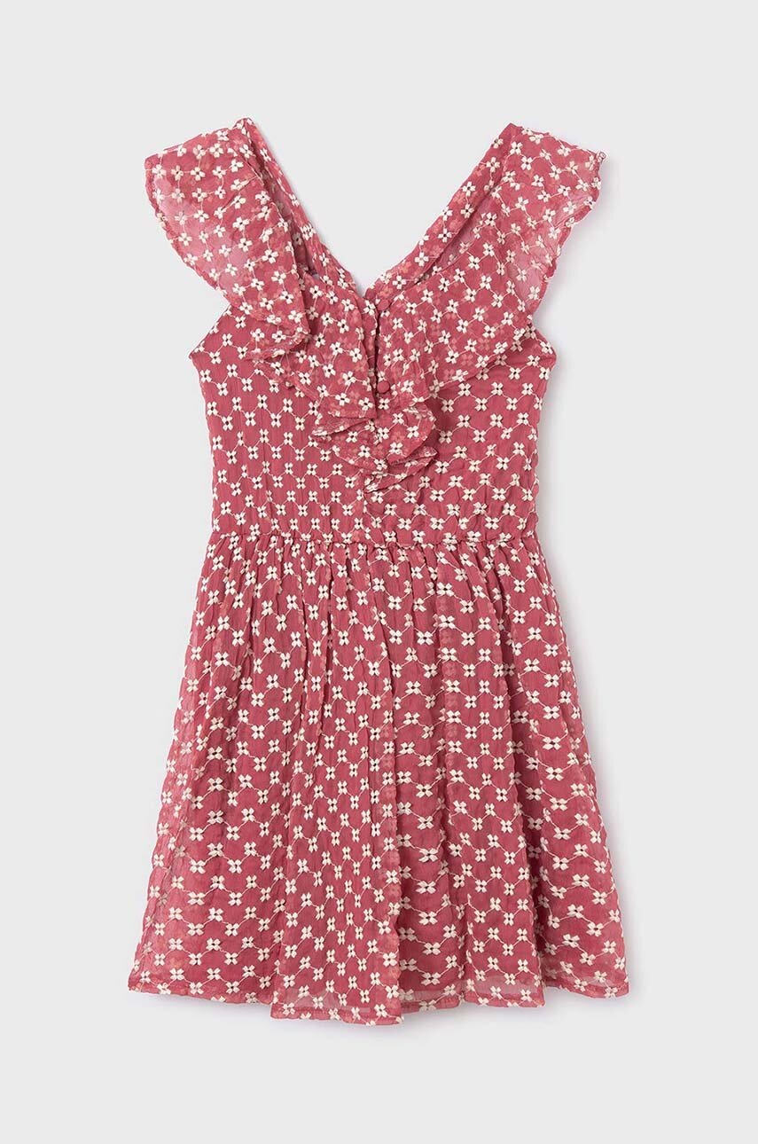 Детское платье Mayoral цвет розовый mini расклешённая