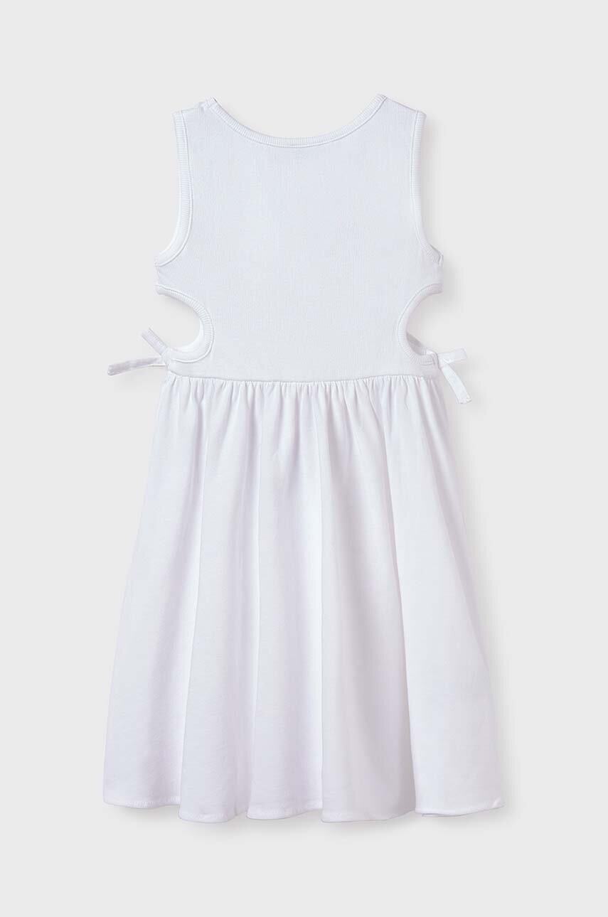 Детское платье Mayoral цвет белый mini расклешённая