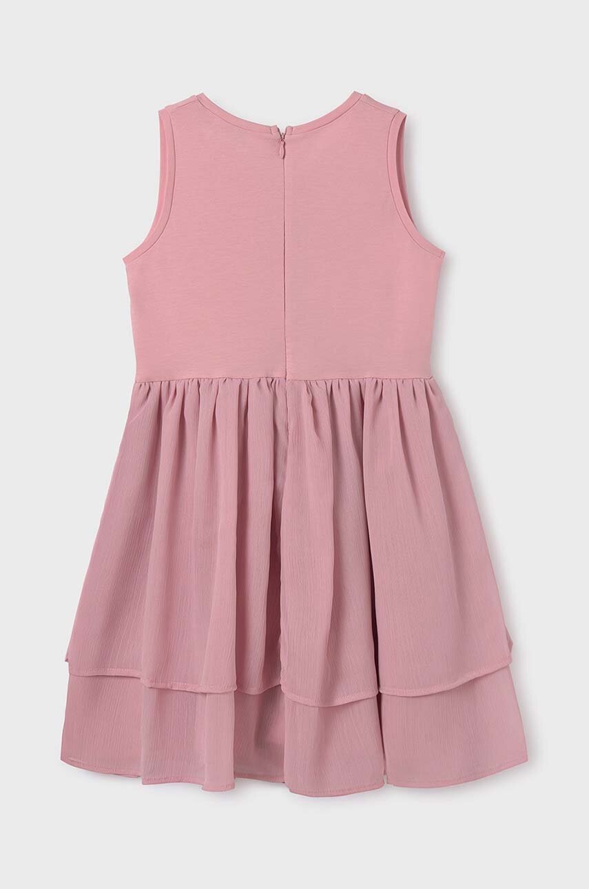 Детское платье Mayoral цвет розовый mini расклешённая